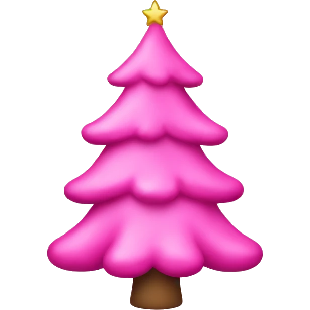 Pink Christmas tree emoji