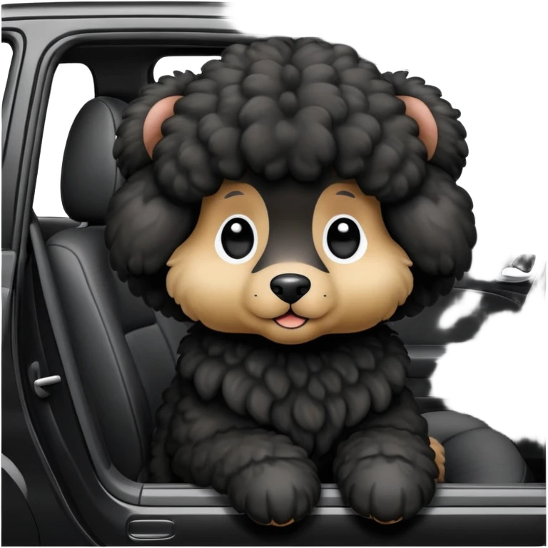 Pudel in a car emoji