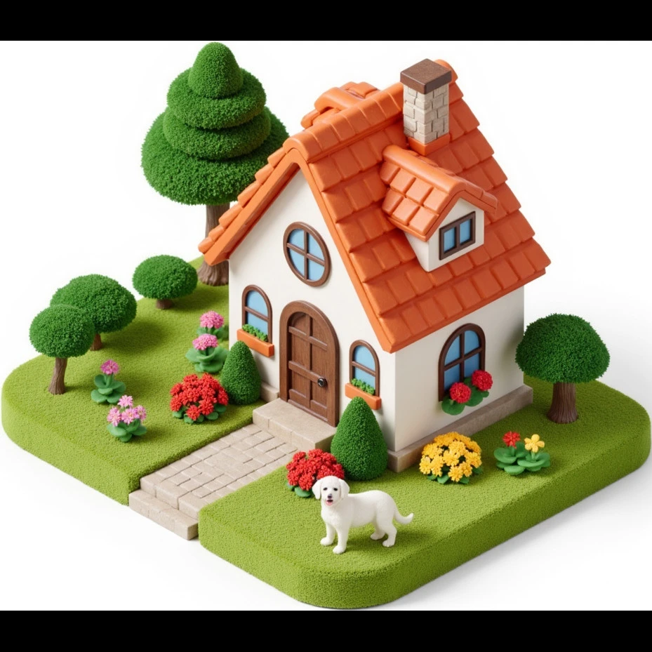 palace house with a family and pet emoji