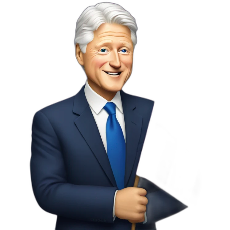 bill clinton holding bisexual pride flag emoji