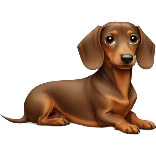 dachshund brown on light blue heart emoji