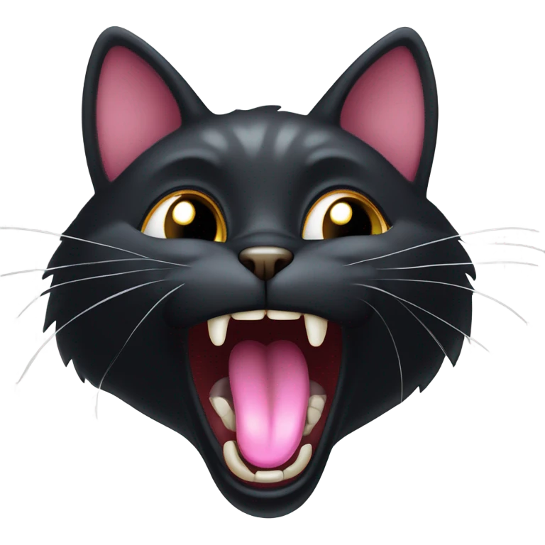 black cat yawning emoji