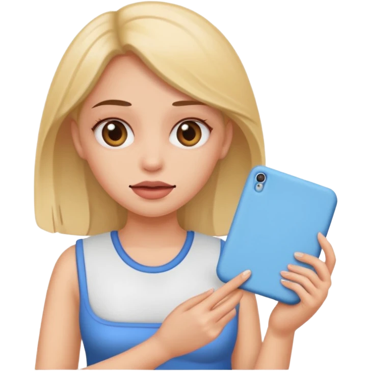 ugly girl with pad in her hand emoji