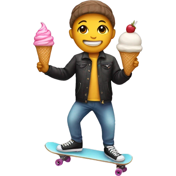 skater with ice cream emoji