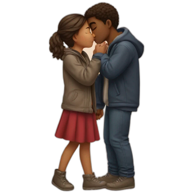 Boy kissing girl emoji