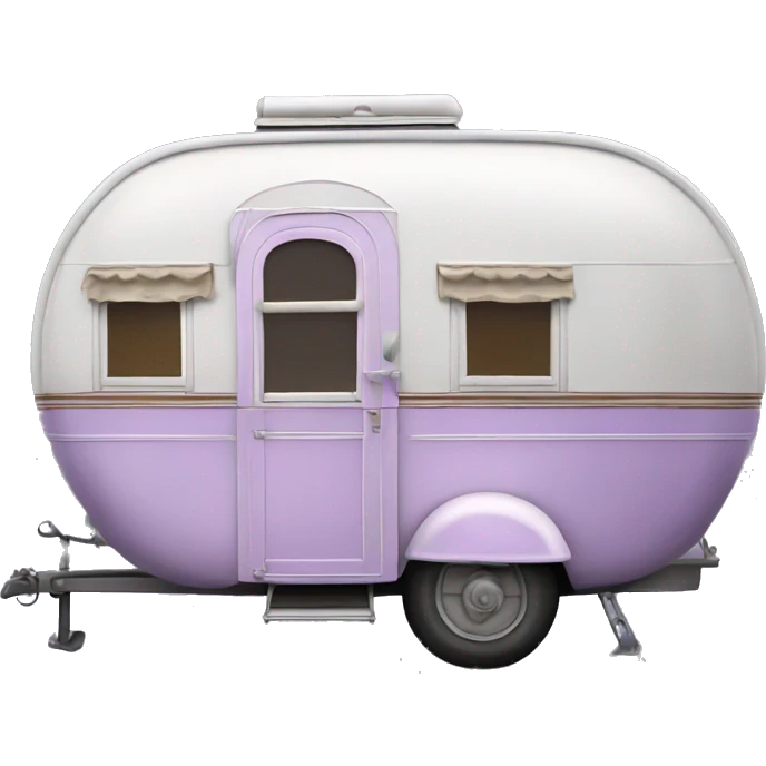 Realistic light purple vintage round gypsy caravan wagon camper emoji