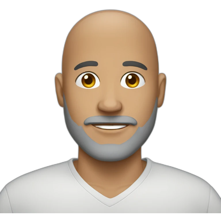 bald guy, gray goatee emoji