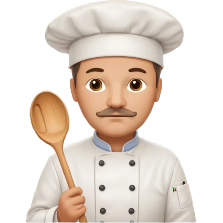 Est-ce que tu peux me faire un chef cuistot qui ressemble à Philippe Etchebest et qui est devant un restaurant?  emoji