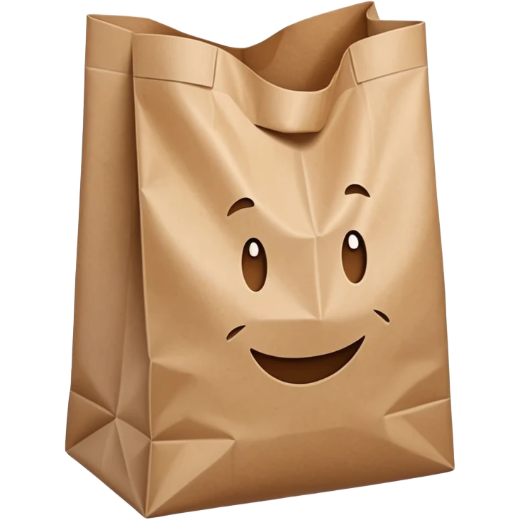 empty grocery bag without face emoji