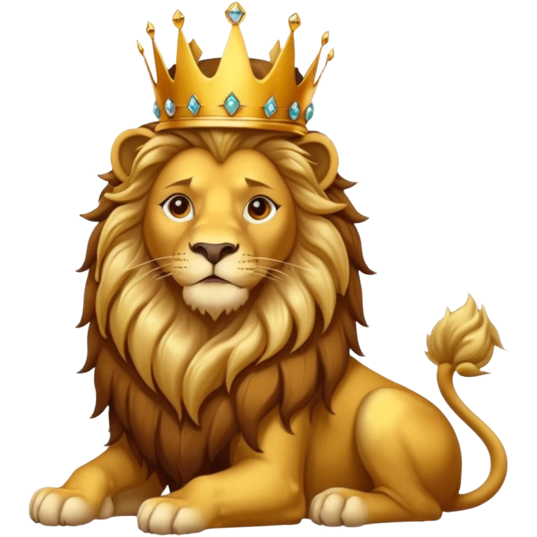Lion King – proud golden lion wearing a tall jeweled crown, sitting emoji