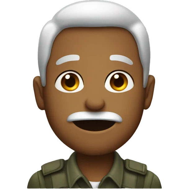 Man biting lip and saluting  emoji