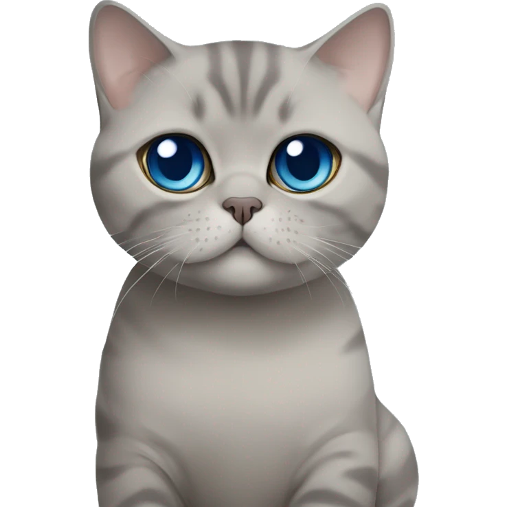 Beige British shorthair blue eyes cuddling with a grey Scottish fold  emoji