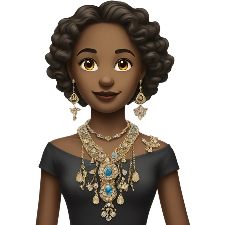 Girl portrait with jewelry emoji
