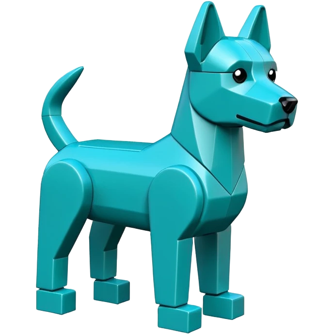 teal lego dog emoji