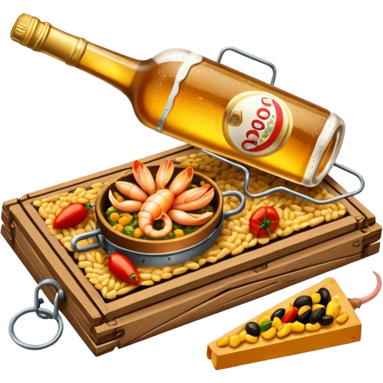 mouse trap with a beer and a paella emoji