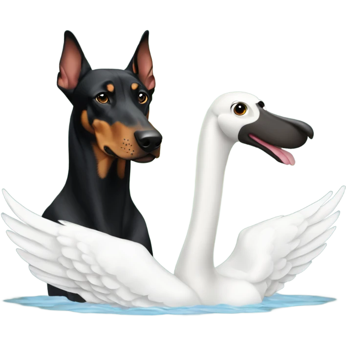 swan and doberman emoji