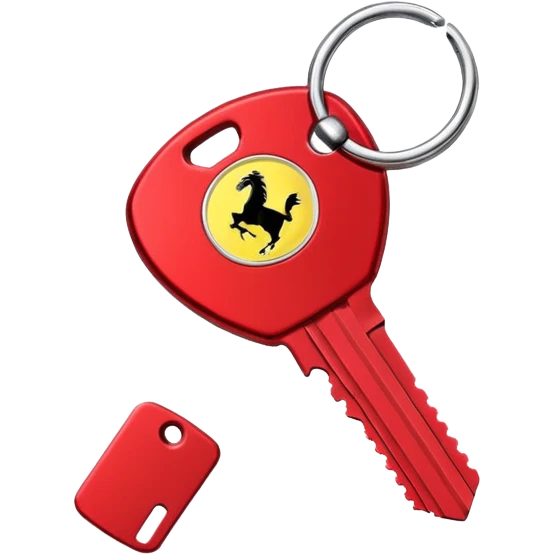 red Ferrari key with a red background emoji