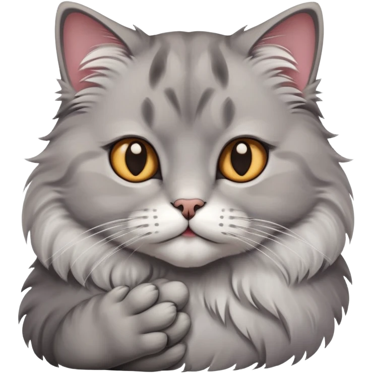 thoughtful cat with paw on chin emoji