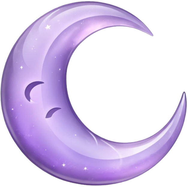 A pastel purple amethyst crystal crescent moon emoji