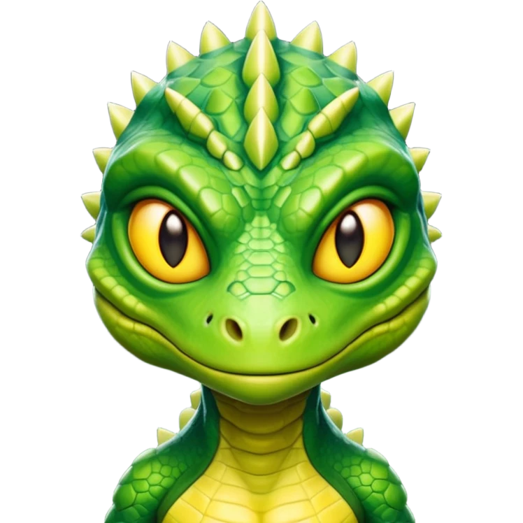 reptilian alien character, lizard-like face, scaled skin, sharp eyes, alien warrior vibe, 3D cartoon, mobile game icon style, clean background, no text, no watermark
 emoji