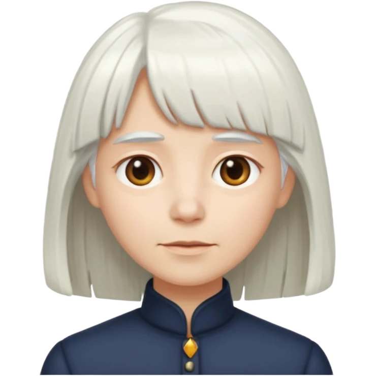 little longer white hair and bangs emoji