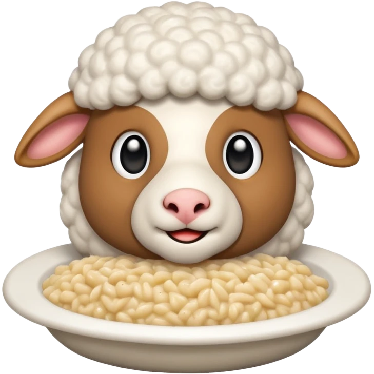Sheep eating tuna risoto emoji