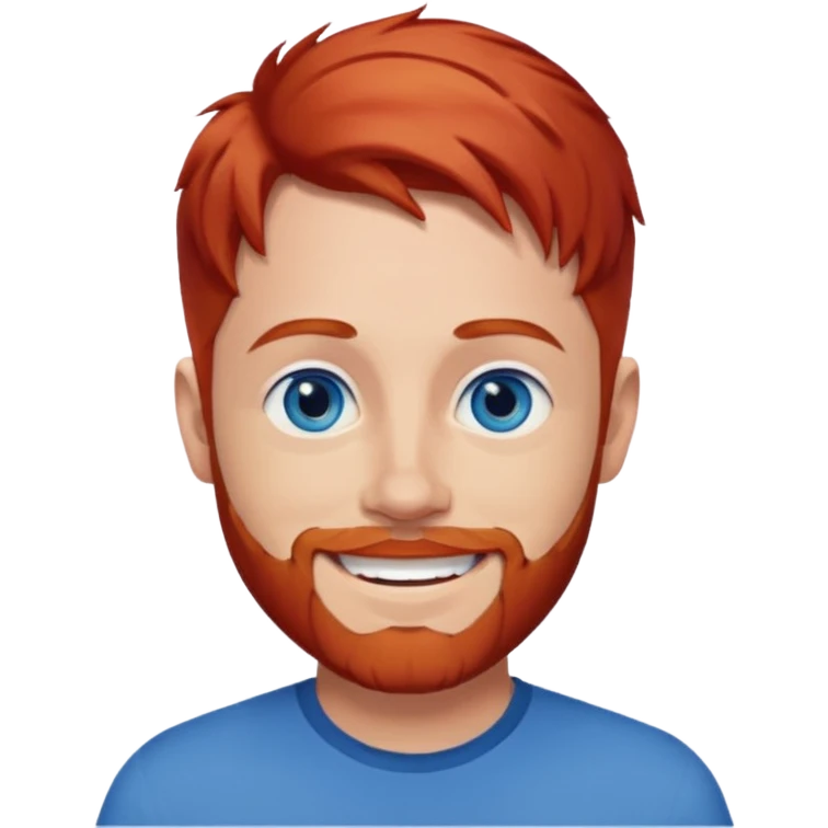 Dave Farrell from Linkin Park with blue eyes, red hair and short beard emoji