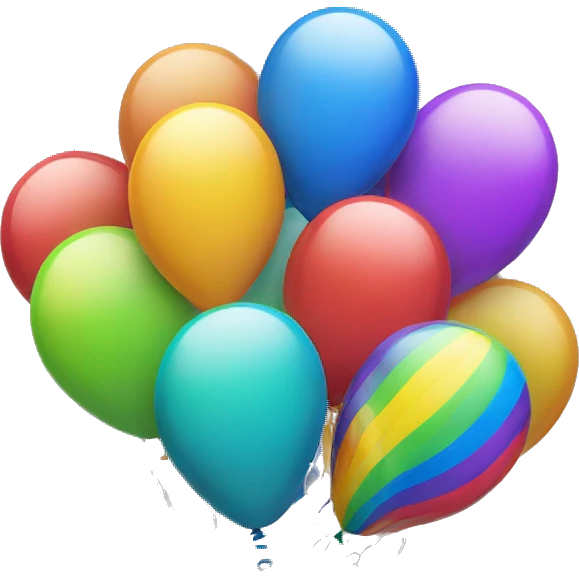 rainbow bunch of balloons  emoji