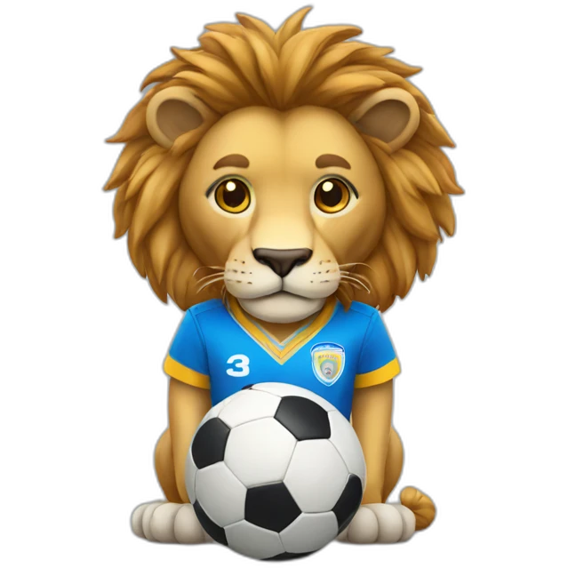un lion en tenue de soccer emoji