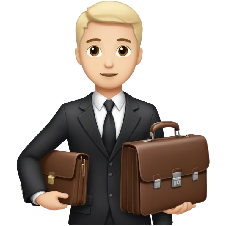 realistic male lawyer holding a briefcase  emoji