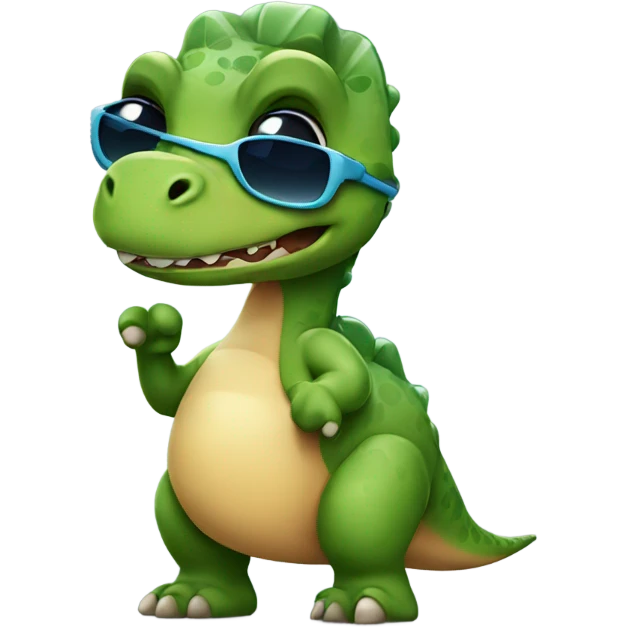 Cute little Dino wearing sunglasses emoji