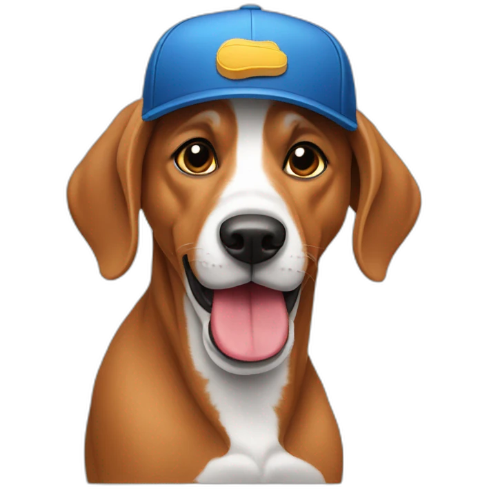 perro salchicha con gorra emoji