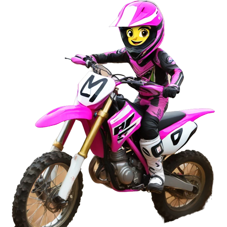 Girl moto cross pink emoji