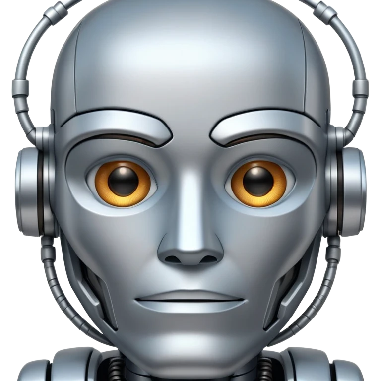 Business man with robot face emoji