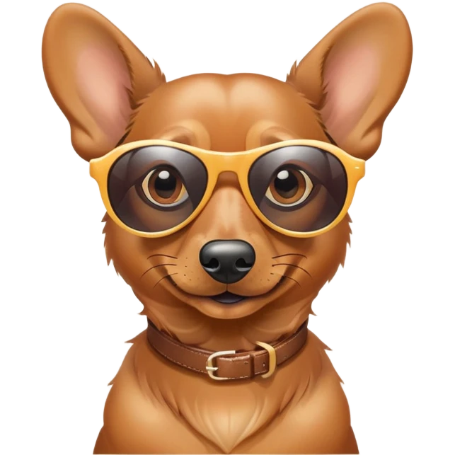 Weiner dog in fast sunglasses emoji