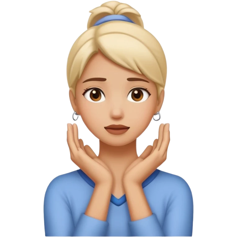 girl holding her hands on ger neck with this face 🤪 emoji