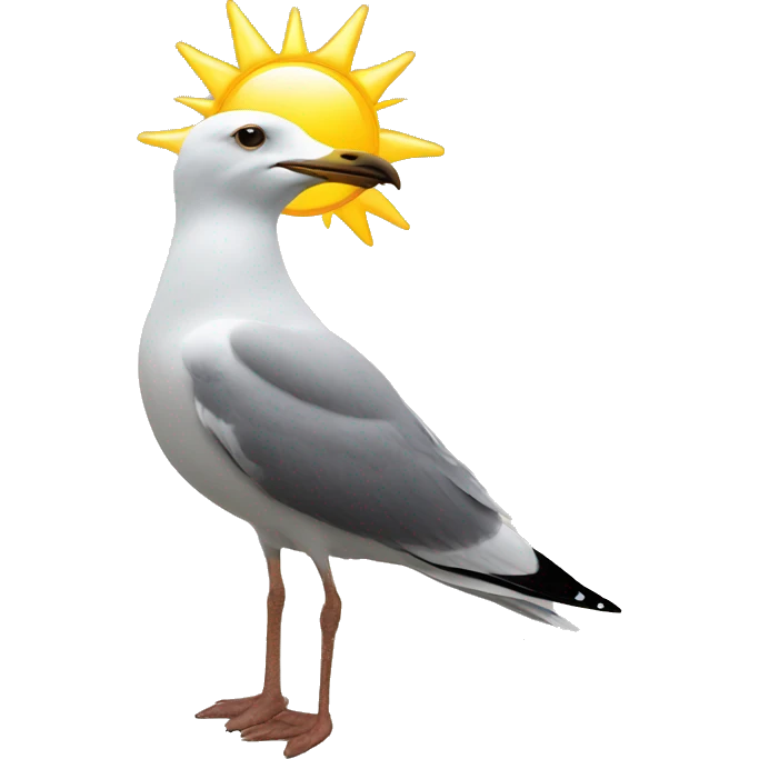 Seagull crown and sun emoji