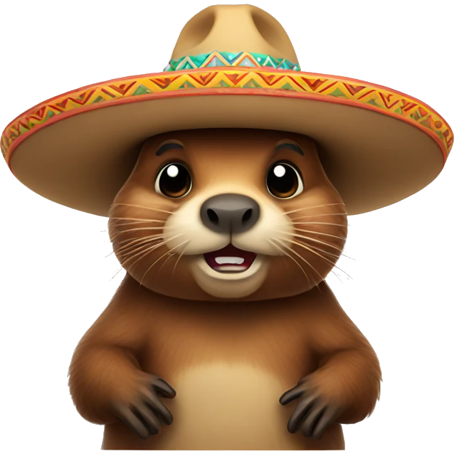 beaver wearing a sombrero  emoji