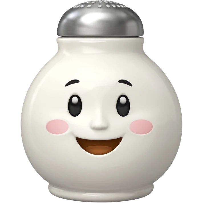Salt shaker with a face  emoji