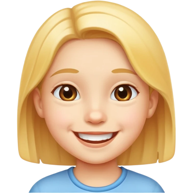 child smiling brightly, cheerful and friendly emoji