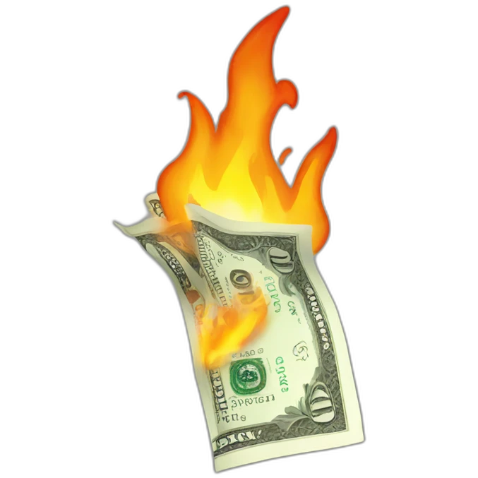 Money on fire emoji