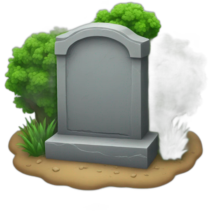 tombstone with bushes in front emoji