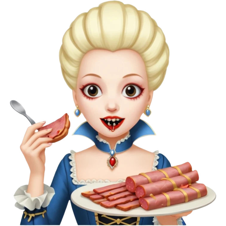 marie antoinette vampire eating spam meat emoji
