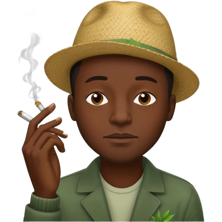 Black man smoking weed emoji