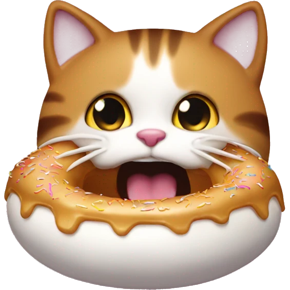 "cat eating donut" emoji