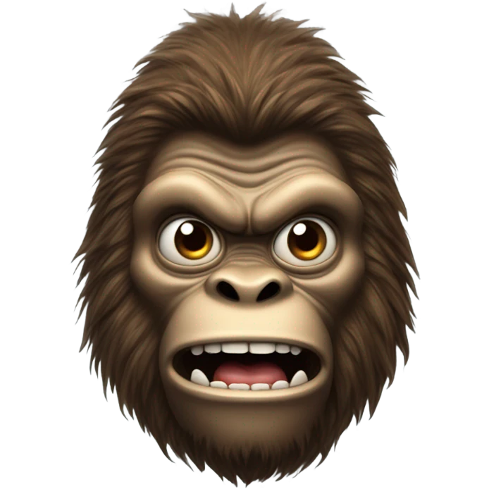 realistic portrait a scared Sasquatch  emoji