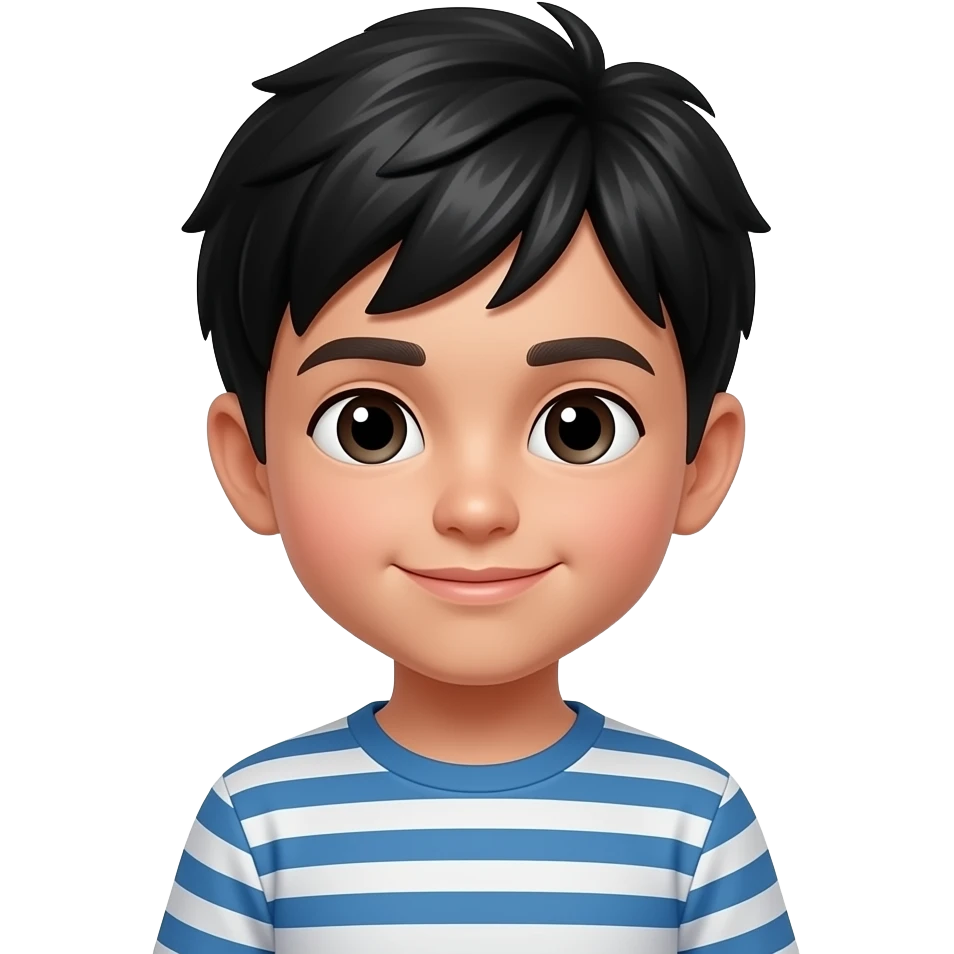 Niño pequeño pelo negro emoji