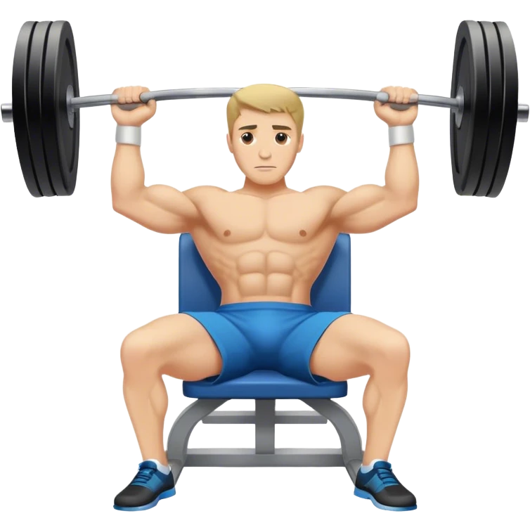 A guy doing flat-benchpress emoji