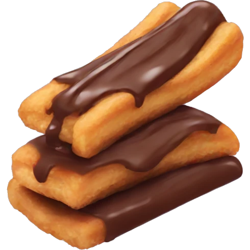 Chocolate dipped churro tip emoji