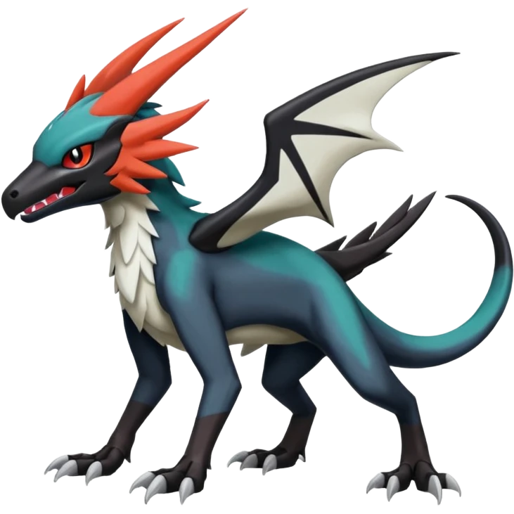 Salandit-Noivern-Mightyena-Silvally-Fakémon-hybrid-creature (full body)  emoji